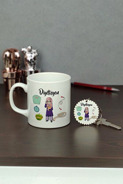 Hediyelen Diyetisyen Kupa Bardak Ve Anahtarlık Set