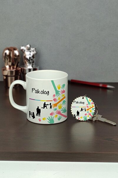 Hediyelen Psikolog Kupa Bardak ve Anahtarlık Set