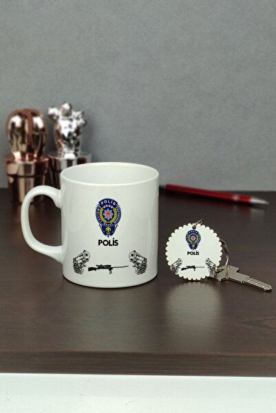 Hediyelen Polis Kupa Bardak Ve Anahtarlık Set