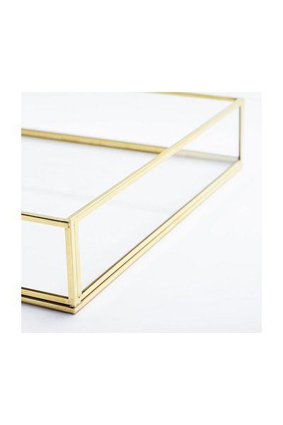 El Crea Designs 35x25x6cm Promise Engagement Tableware Kitchen Serving Ring Presentation Tray Groom Coffee Organization Gold Brass