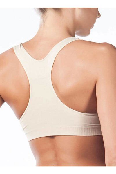 Yeni İnci Beige Sports Bustier with Thick Straps