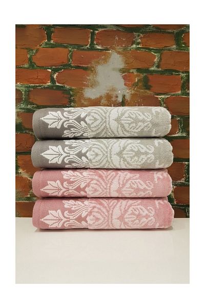 Özdilek 4 Pieces Ayda Hand and Face Towel Velvet