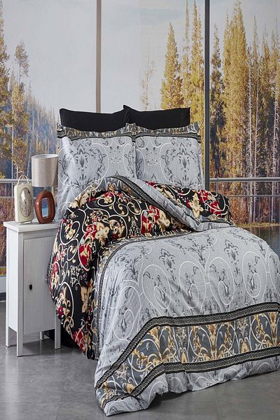 MAJESTE Fabricator 100% Cotton Satin Duvet Cover Set Double Pattern:12139b
