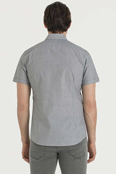 Hatemoğlu Класична сорочка з коротким рукавом та сірим візерунком
