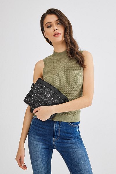 Deri Company Черна дамска чанта тип клъч (4010SG)