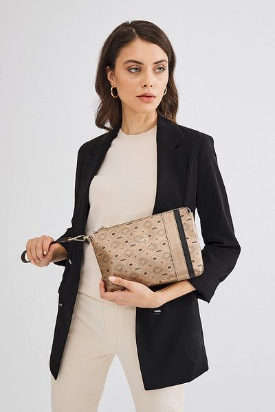 Deri Company Златна дамска чанта тип клъч (4006A)