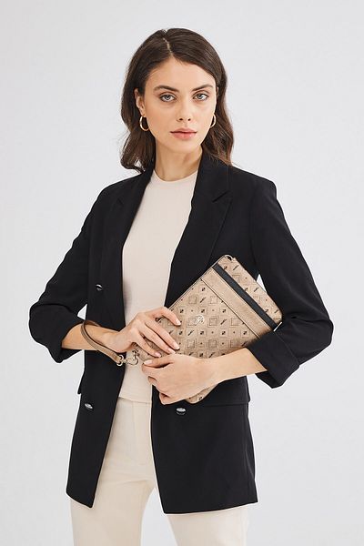 Deri Company Златна дамска чанта тип клъч (4006A)