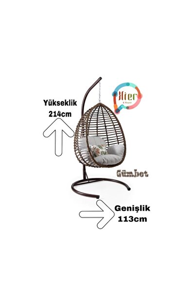 Capri Swing Kapalı Tekli Bahçe Balkon Rattan Gümbet Salıncağı