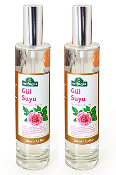 Arifoğlu Gül Suyu Cam Şişe Sprey 100 ml + 100ml 2 li Set