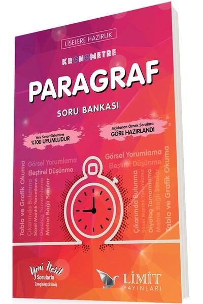 Limit Yayınları Limit 8. Sınıf Paragraf Liselere Hazırlık Kronometre Soru Bankası