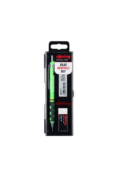 Rotring Tikky School Set 0.7 mm Neon Green Versatil Pen + Eraser + Nib