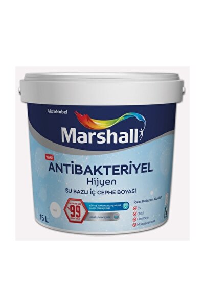Marshall Antibakteriyel Hijyen Iç Cephe Boyası Damla Sakızı 15 lt