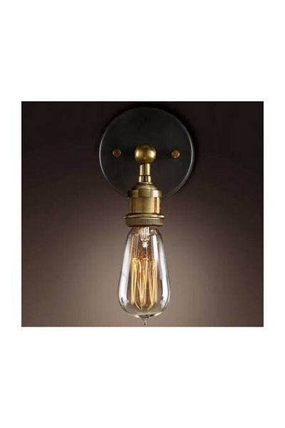 RİOLİGHT Rıolight Retro Rustic Antique Articulated 1xe27 Lampholder Movable Head Metal Wall Sconce