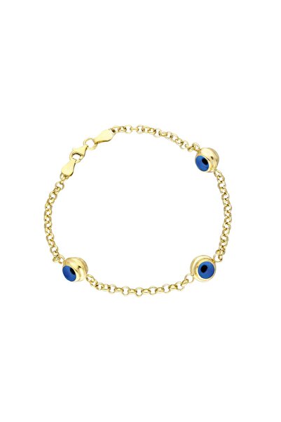 Glorria Gümüş Sarı Göz Bileklik