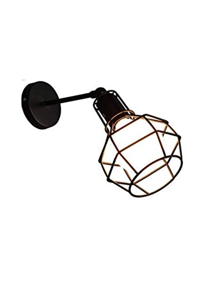 RİOLİGHT Retro Rustik Kafes Siyah Mafsallı Duvar Aplik