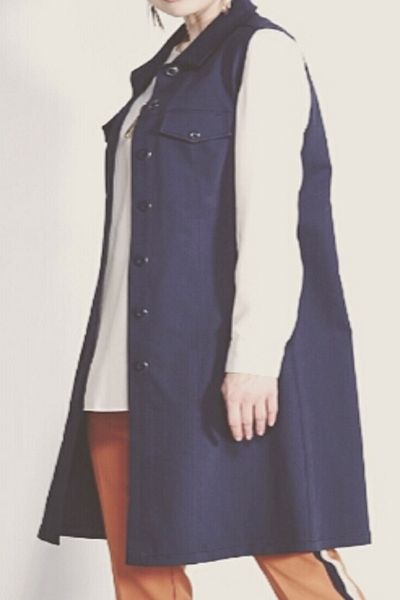 YILDIZ Women's Navy Blue Tunic Vest
