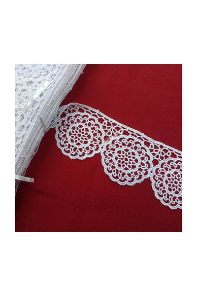 Gelincimherşey White Color Round Lace Guipure For Home Dowry, Decoration