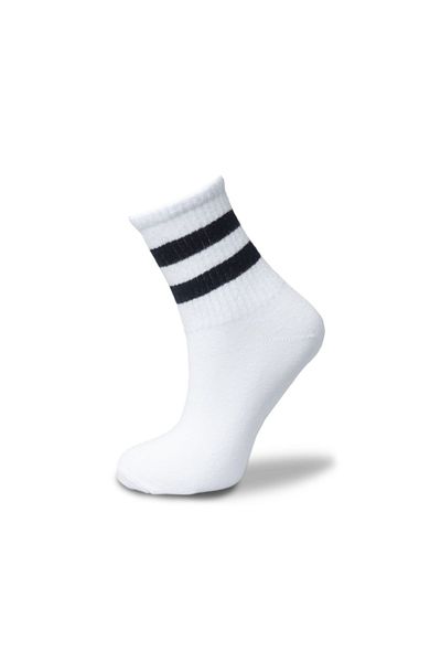 Happy Socks Черни раирани бели тенис чорапи унисекс 36-42