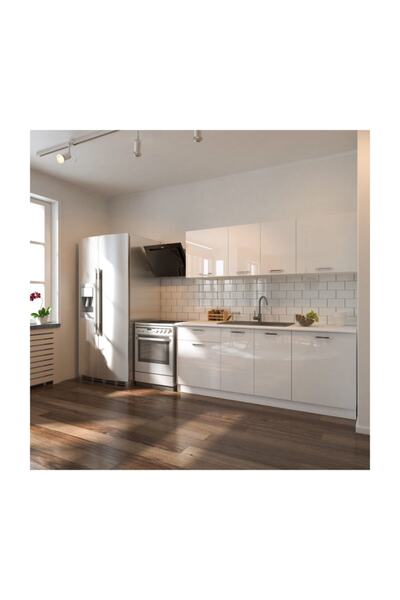 Tdesigno Lidya Hazır Mutfak Dolabı 200 Cm – Beyaz– Tezgah Dahil Değil