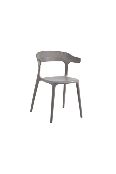 Papatya Luna Stripe Koltuk - Bahçe Balkon Mutfak Sandalyesi Küllü Kahve