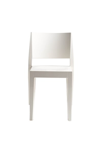 Papatya Gyza Parlak Beyaz Sandalye - Yemek Odası Sandalyesi - Kolçaksız