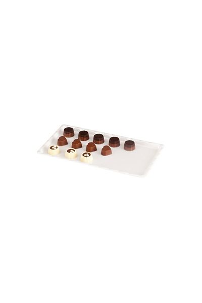 Zicco Polycarbonate Chocolate Display Tray, Tray 15x30 cm White