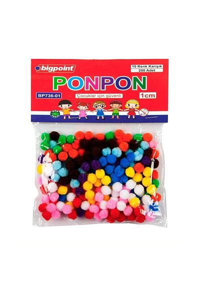 Bigpoint Bp 736 Pompom Silvery 1 cm 10 Χρώματα / 200 τμχ Bp73651