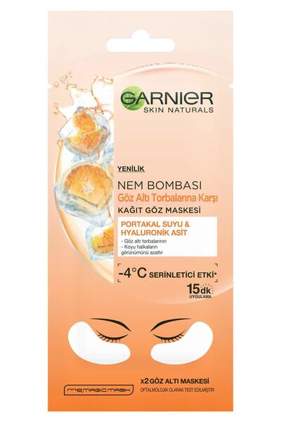 Garnier Göz Altı Torbalarına Karşı Kağıt Göz Maskesi Portakal Suyu 3600542154802