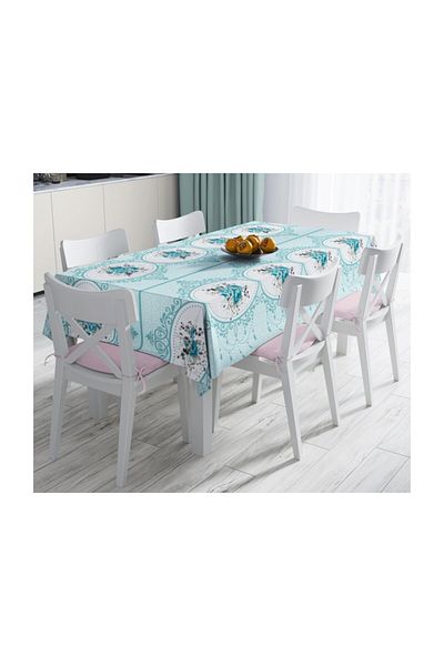 Realhomes Față de masă cu imprimare digitală cu design special, rezistentă la pete - 140 X 180 Cm