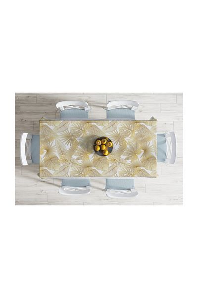 Realhomes Față de masă modernă, rezistentă la pete, de culoarea nurcii, frunze Amazon - 140 X 180 cm