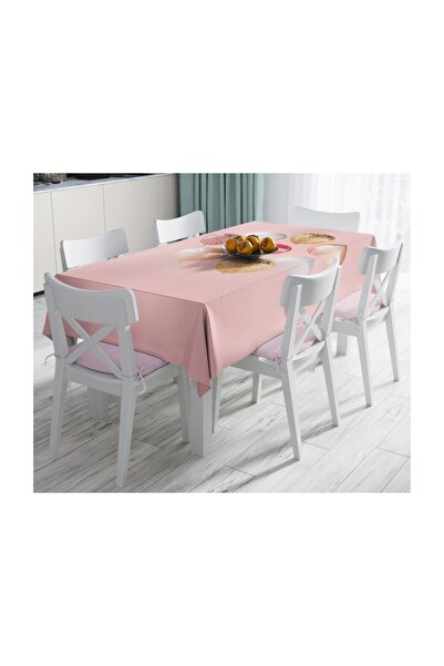 Realhomes Pembe Zeminli Balonlar Desenli Leke Tutmaz Masa Örtüsü-120x140 cm