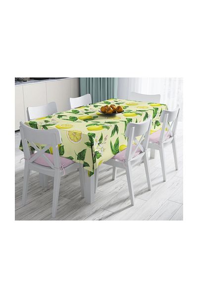 Realhomes Fata de Masa Decorativa Rezistenta la Pete cu Motiv Lamaie Fond Crem-140x220 cm