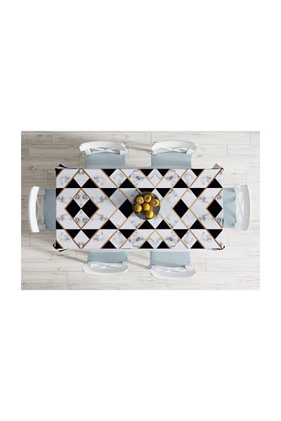 Realhomes Față de masă cu imprimare digitală cu design special, rezistentă la pete-140x260 cm