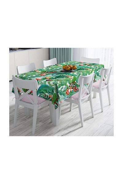 Realhomes Fata de masa rezistenta la pete cu imprimare digitala cu design tropical forestier-140x260 Cm