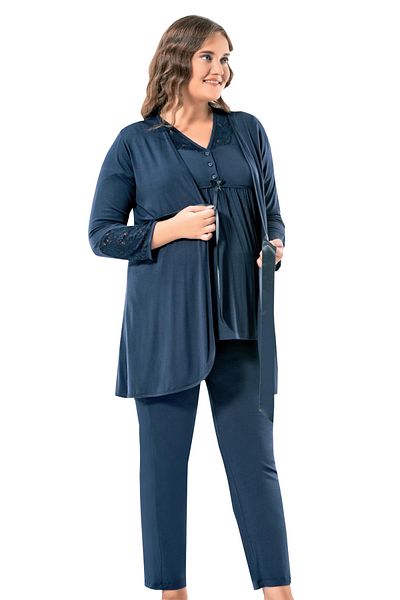 Tampap Buyuk Beden Hamile Gecelik Pijama Takimi Trendyol