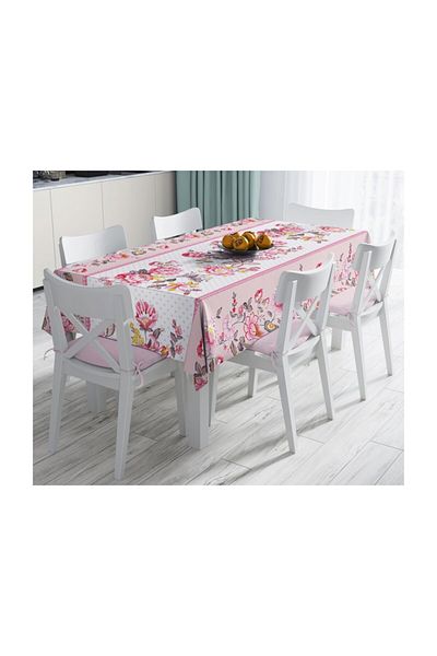 Realhomes Față de masă cu imprimare digitală cu design special, rezistentă la pete - 140 X 180 Cm