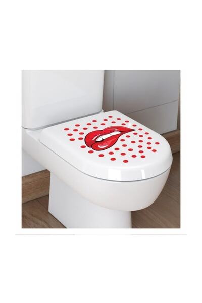 Sticker Sepetim Kırmızı Dudak Klozet Sticker