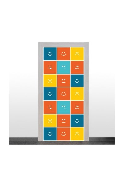 Sticker Sepetim İlkokul-Emoji Kapı Giydirme