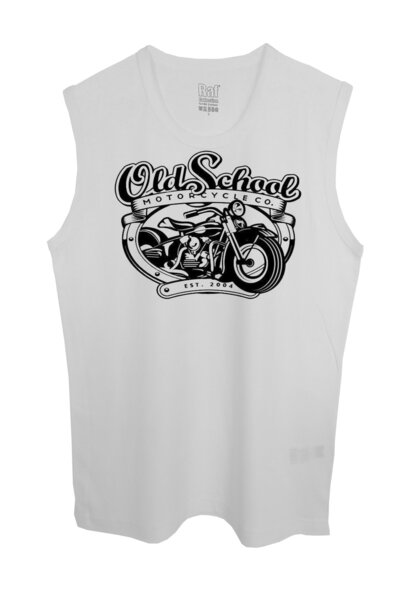 Raf Coll Tricou alb fără mâneci imprimat bărbați