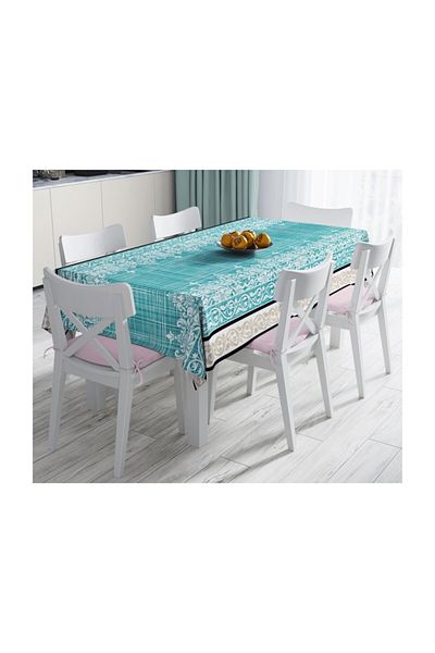 Realhomes Față de masă cu imprimare digitală cu design special, rezistentă la pete - 140 X 180 Cm