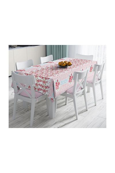 Realhomes Față de masă cu imprimare digitală cu design special, rezistentă la pete - 140 X 180 Cm