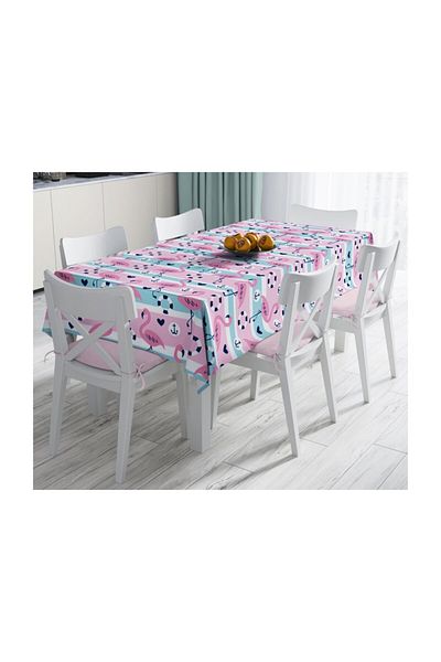Realhomes Față de masă cu imprimare digitală cu design special, rezistentă la pete - 140 X 180 Cm
