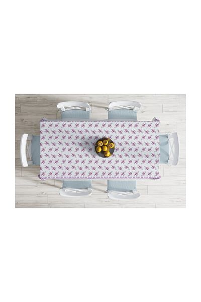 Realhomes Față de masă cu imprimare digitală cu design special, rezistentă la pete - 140 X 180 Cm