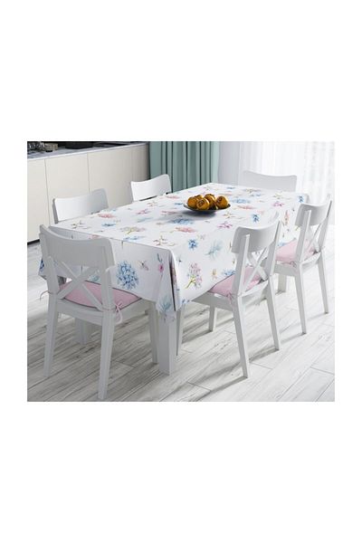 Realhomes Față de masă modernă rezistentă la pete Livense Design Special cu model de flori - 140 X 180 Cm