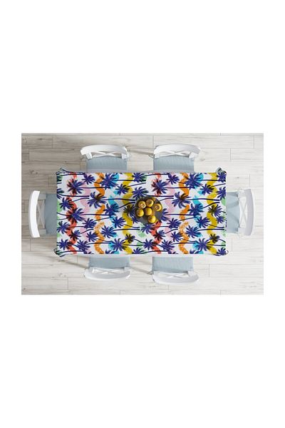 Realhomes Față de masă decorativă cu design special cu palmieri colorați