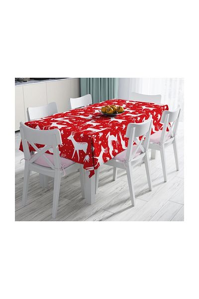 Realhomes Față de masă imprimată digital cu design special de Crăciun-120x140 Cm