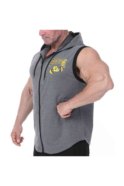 Big Sam Men's Fitness Sleeveless Hooded Vest 3623