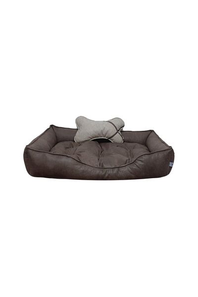 Patili Evler Brown Large Breed Dog Bed - Bone Padded - Xxx L