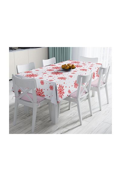 Realhomes Fata de masa Fulgi de zapada pe podea alba-140x260 cm