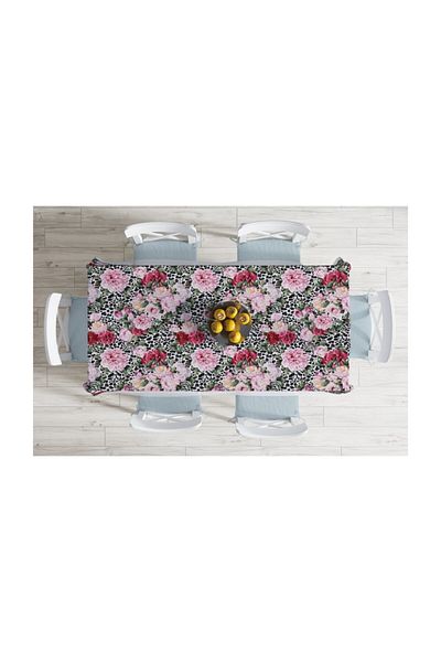 Realhomes Față de masă rezistentă la pete, imprimată digitală cu model borcan cu tematică leopard - 140 X 180 cm